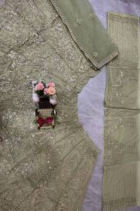 Prix d'usine OEM Lehenga Choli vert menthe de qualité supérieure, prêt-à-porter, style traditionnel indien, pour mariée, vente en gros Antra - Product Image 3