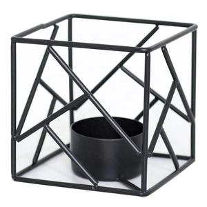 Candelero geométrico cuadrado dorado de calidad confiable Diseño atractivo para candelabro metálico de Navidad - Product Image 4