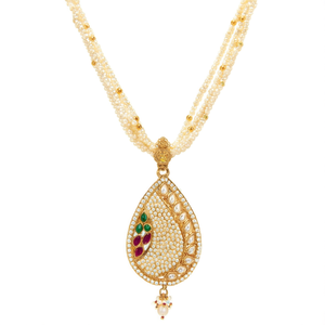Heritage 10575578PGR Fine Jewelry Set Gold Plated Pota Stone Freshwater Pearl <b>Beads</b> Necklace for Festivals Bridal Occasions - Product Image 2