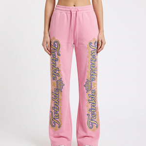 Pantalon de survêtement évasé personnalisé en molleton de coton pour homme, style vintage, coupe évasée et empilée, en French Terry - Product Image 3