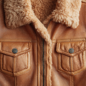 Veste en cuir et fourrure de haute qualité, très élégante et stylée pour femmes - Product Image 3