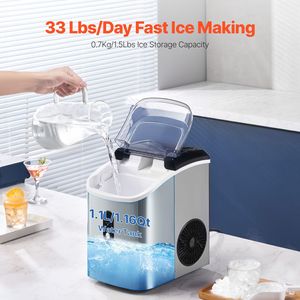 Macchina per Ghiaccio a Pepite 33 libbre/24H in Acciaio Inossidabile con Funzione Auto-Pulente e Cestello per Ghiaccio Masticabile per Auto/Camper - Product Image 2