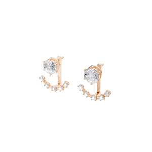 Aretes Colgantes Curvos de Oro de 9K con Diamantes Cultivados en Laboratorio con Certificación IGI de Aarinya, para Fiestas y Regalos - Product Image 4