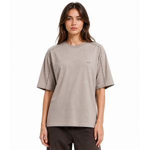 Women's Raglan Sleeve Loose Fit women's shirt Solid Color Minimalist Style T-Shirt 100% Cotton Knit DTG Breathable Everyday Wear - Product Image 1