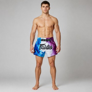 กางเกงมวยไทย Fairtex พรีเมียม ยืดหยุ่น ระบายอากาศได้ดี ทนทาน ผลิตจากโพลีเอสเตอร์ 100% ดีไซน์สั่งทำได้ น้ำหนักเบา แห้งเร็ว - Product Image 4