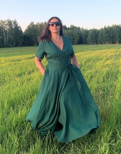 New Arrival Mother of the Bride Elegant Cotton Floor-Length A-Line Eco-Friendly Wrap <b>Dress</b> Mother of the Groom for Women - Product Image 2