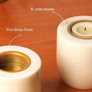 Premium White <b>Marble</b> Candle Holder Elegant Home Decor Accent with Superior Craftsmanship - Product Image 3
