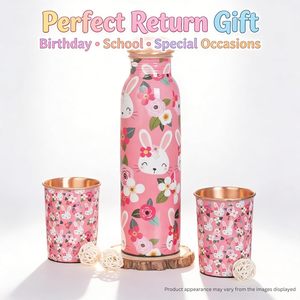 Designer Meena Art <b>Copper</b> Water <b>Bottle</b> with 2 <b>Copper</b> Tumblers BPA Free Leakproof Ayurvedic <b>Drinking</b> Water Set for Wellness - Product Image 6