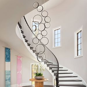 Lampadario LED Lineare Moderno Nero per Ingresso, Scale e Corridoio con Telecomando - Product Image 6