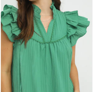 Vestido con volantes y mangas con volantes de Umgee - Product Image 5