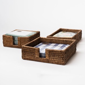 Vietnam producer wholesale hand-made rattan napkin holder basket sets for party tables decoration - Product Image 2