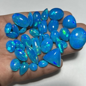 Ópalo Etíope Natural, Color Pryba Azul, con Multiflujo de Fuego Precioso, Cabujón Suelto, Gema, Piedra de Nacimiento de Octubre, Hasnain Gems - Product Image 6