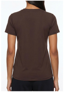 T-shirt uni à col rond et manches courtes, personnalisable avec logo, fabricant OEM ODM, t-shirts en coton pour femmes - Product Image 5