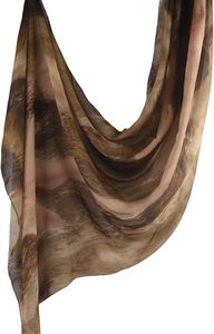 Écharpe en mousseline à imprimé numérique, motif tons terreux, respirante, légère, toutes saisons, bandana ethnique adulte, style asiatique - Product Image 3