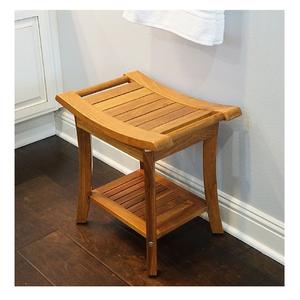 Banc de douche en teck, fabriqué en Indonésie, meuble en bois massif - Product Image 1