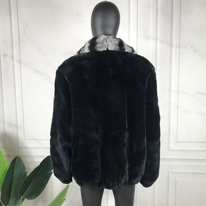 <b>Men</b> Real Rabbit Fur <b>Jacket</b> <b>Men</b> With Rex Rabbit Fur <b>Warm</b> Coat Zipper Overcoat Outwear Fur <b>Mens</b> Winter Coats <b>Jackets</b> - Product Image 2