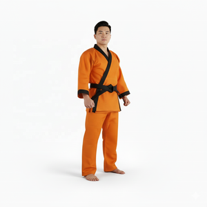 Nueva Llegada: Uniformes de BJJ Naranja para Adultos, Unisex, Poliéster/Algodón, Duraderos, Transpirables, Ligeros, Corte Regular, Cinturón Negro - Product Image 2