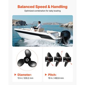 Elica Marina in Alluminio a 15 Denti per Motori Fuoribordo Mercury 40-140 HP, Adatta per Ingranaggi da 4 1/4 Pollici - 3 Eliche Marine - Product Image 5