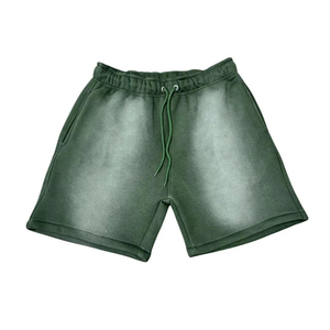 Shorts en coton de couleur unie pour hommes avec cordon de serrage à la taille, décontractés, respirants, style streetwear - Product Image 5