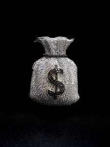 Luxury 925 <b>Silver</b> Money Bag Pendant With Crystal Rhinestone Dollar Sign Charm Unisex Gift Jewelry 925 <b>silver</b> <b>clutch</b> party - Product Image 1