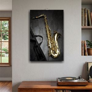 Decoración de Pared con Marco de Madera MDF de Alta Calidad, Saxofón y Guitarra, Póster de Arte Abstracto Personalizado para Hoteles - Product Image 2