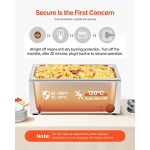 Scaldavivande Elettrico Professionale Commerciale 24QT con Vasca Full-Size, 1200W, in Acciaio Inossidabile, per Mantenimento e Riscaldamento Alimenti - Product Image 6