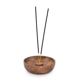 Porte-encens en bois durable fait main, diffuseur d'arômes avec cône en laiton, décoration de table pour la maison - Product Image 3