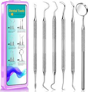 Dental Pick Teeth Cleaning Hygiene Kit | Stainless Steel Plaque Remover & Tooth Tartar Scraper Set with Storage Case - Product Image 1