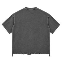 Kaos Pendek Abu-abu Arang Kerah Bulat Berpotongan Raw Edge Hem Kasual Streetwear dengan Logo Black Hill Sports Modern