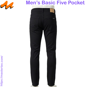 Jean pour homme, taille mi-haute, coupe droite classique, non en denim, respirant, cinq poches, teint en pièce, délavé, 8.99 OZ - Product Image 3