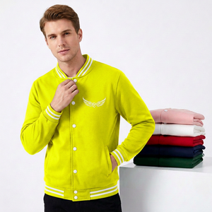 Veste universitaire unisexe en coton, col marin, couleur unie, décontractée, coupe classique, tricotée, à un seul bouton - Product Image 2