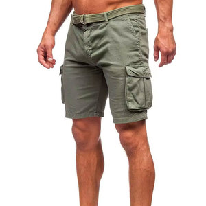 Men's Casual 100% Cotton <b>Canvas</b> Shorts Custom Logo Front Quick Dry Mid Waist Drawstring Closure Private Label Knitted 280g - Product Image 2
