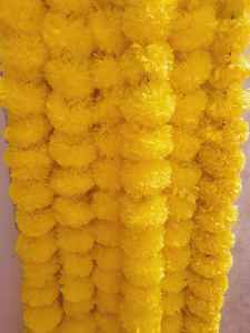 Fleurs de souci artificielles en gros, guirlande de Diwali, longues brins de fleurs de souci artificielles pour la Pooja indienne, les mariages et Noël - Product Image 3