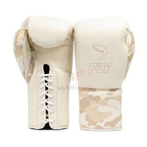 Direct Factory Manufacturing Competition Fly Fight <b>Gloves</b> <b>Cream</b> Sublimation Original Design Leather Lace Up Fly Boxing <b>Gloves</b> - Product Image 1