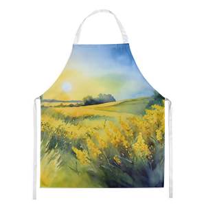 Nebraska Goldenrod acuarela Unisex gran delantal Multicolor para cocinar manualidades para hornear jardinería-para adultos hombres y mujeres - Product Image 1