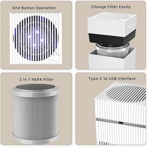 Purificatore d'Aria USB da Tavolo con Filtro HEPA per Casa, Ufficio, Piccole Stanze, Camera da Letto, Efficace nell'Eliminare Polline, Polvere e Odori - Nessuna Adattamento Necessario - Product Image 2