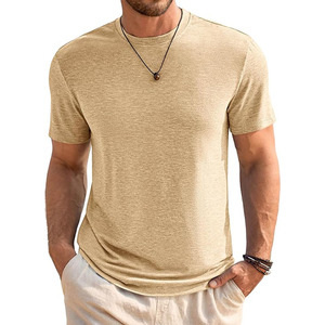 T-shirts à manches courtes pour hommes, col rond classique, chemise décontractée, basique d'été, légère, tendance, respirante - Product Image 1