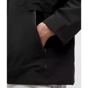 Chaqueta Cortavientos con Capucha Reflectante de Lona para Hombre, con Logotipo Personalizado en la Parte Delantera, con Bolsillos, Transpirable, de Secado Rápido, Informal para Invierno y Actividades al Aire Libre - Product Image 3