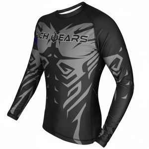 เสื้อรัดกล้ามเนื้อแขนยาวสำหรับผู้ชาย แห้งเร็ว เหมาะสำหรับออกกำลังกาย ยิม MMA แกรปลิง โนกิ พิมพ์ลายแบบซับลิเมชั่น ชุดสำหรับศิลปะการต่อสู้ - Product Image 2