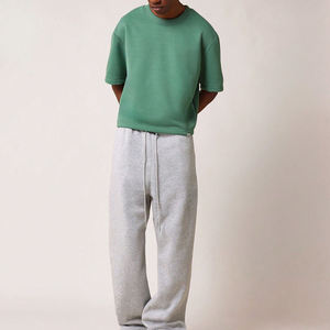 T-shirt décontracté pour homme, vert uni, coupe oversize, manches courtes, col rond, en jersey de coton, design uni, coupe classique - Product Image 4