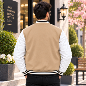 Veste universitaire personnalisée, veste Letterman personnalisée, veste à manches en cuir véritable. Personnalisation du nom, du numéro, du logo et de la broderie - Product Image 2