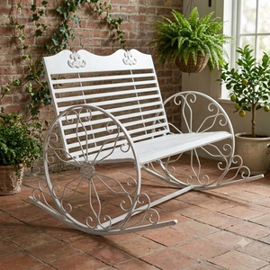 Banco de Patio de Hierro Forjado de Estilo Europeo Antiguo Moderno con Acabado Resistente a la Intemperie - Product Image 3