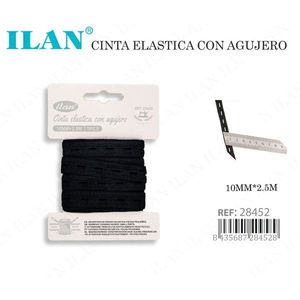 Nastro Elastico Ilan con Occhielli 10mm x 2,5m per Uso in Abbigliamento - Product Image 2