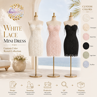 Robe fourreau élégante sur mesure pour femme, en dentelle noire et blanche, motif floral estival, sexy et ajustée, taille naturelle