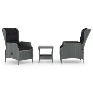 <b>Light</b> Grey Black Garden <b>Lounge</b> Set - Product Image 2
