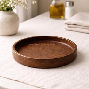 Plateau de service en bois massif de qualité supérieure avec poignées pour le service de nourriture et de boissons - Product Image 4