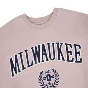 Sudadera cómoda para mujer, cuello redondo, holgada, informal, moderna, con lentejuelas y distintivo, para otoño e invierno - Product Image 4