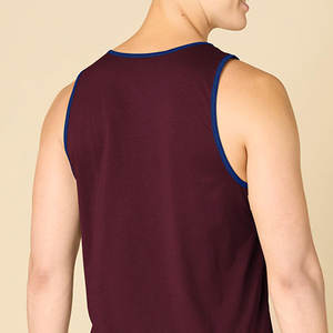 Camiseta sin Mangas para Hombre, Informal, de Color Sólido, Ligera y Transpirable, Mezcla de Poliéster/Algodón, Precio Económico al por Mayor - Product Image 2