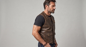 Gilet en cuir pour homme, veste en cuir sans manches de qualité supérieure, cuir véritable souple et durable, style motard classique, mode décontractée pour l'extérieur - Product Image 6