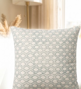 Classic Subtle Floral Print Square 100% Cotton Vintage Decorative <b>Cushion</b> <b>Cover</b> - Product Image 5